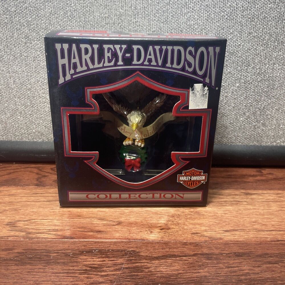 New 1999 Harley Davidson North Pole Collectible Eagle Wreath Tree Ornament